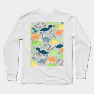 Dinosaur doodle pattern Long Sleeve T-Shirt